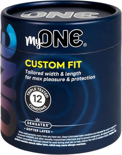 MyONE Custom Fit Snug Sized Condoms | Tailored Width & Length | Max Pleasure | Triple Tested Softer Latex | Lubricated | Nontoxic, Vegan, Non-GMO | 45D: Super Snug (45), Length 5.2” (D)