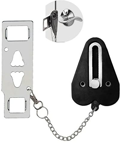 Serrure de porte portable, chaîne de porte pour la sécurité et l'intimité, serrure de sécurité robuste, sécurité supplémentaire pour les voyages en famille, AirBNB, hôtel, école, maison