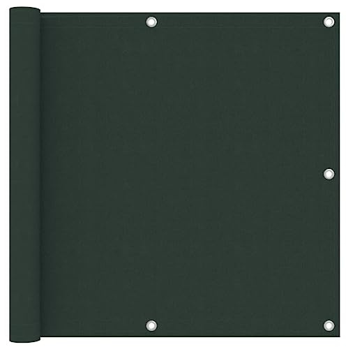 vidaXL Balkon Sichtschutz Bespannung Terrasse Windschutz Sonnenschutz Balkonbespannung Balkonverkleidung Dunkelgrün 90x400cm Oxford-Gewebe