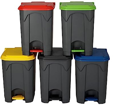 Bayersan Waste Bins Kitchen Plastic Pedal Bin | Recycling Dustbin | Garbage Trash Can With Lid | Office Dust Bin | Indoor Recycling Bins (87L, Yellow)