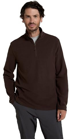Mountain Warehouse Camber Mens Half-Zip Fleece Jumper Brown XS