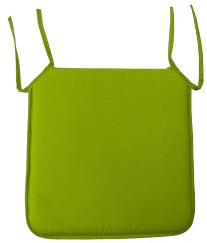 Acomoda Textil – Cojines para Silla de Espuma con Tela y Cintas de Sujeción 40x40 cm. Asiento Acolchado, Mullido y Cómodo para Interior y Exterior de Comedor, Jardín y Terraza. Pistacho, 2 UD