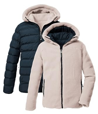 Killtec Kow 231 Bys jacka, vändbar jacka i dunlook, quiltad jacka med huva