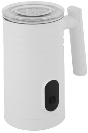 Montalatte elettrico per latte freddo e caldo, capacità 350 ml, schiumalatte silenzioso, per latte e cappuccino, cioccolato e caffè (bianco)