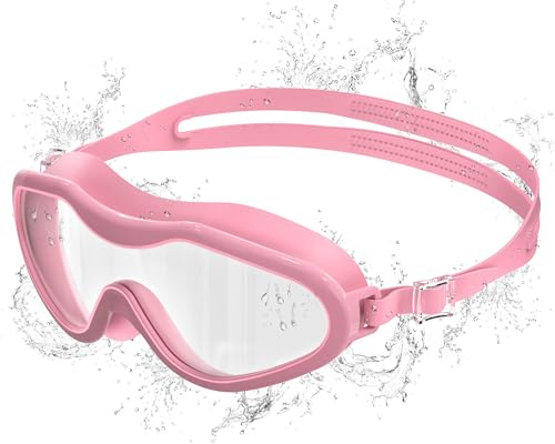 Seaflar Occhialini Nuoto Bambini Anti-Appannamento UV - Visione Larga 180° - Regolazione 1-Clic & Sigillo in Silicone - Unisex Occhialini Piscina da 3-12 Anni