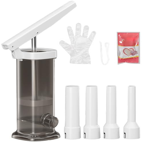 Odoukey 2L Máquina de llenador de Salchichas PP, Fabricante de Salchichas Verticales con 4 Tubos de Relleno, Kit de Herramientas de Relleno de Carne para Cocina doméstica