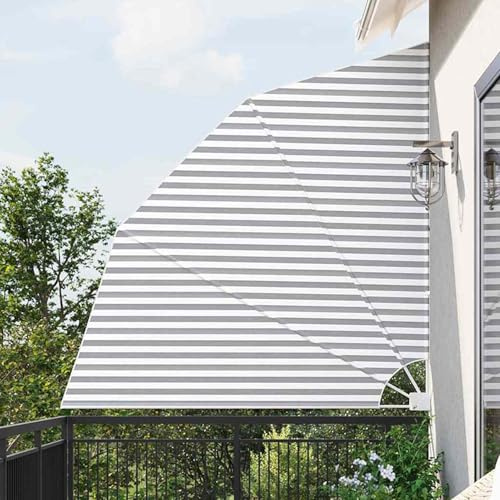 Tidyard Balkon Sichtschutz Anthrazit und Weiß 210 x 210 cm Polyester, Balkonfächer klappbar Balkonmarkise Fächer Windschutz Trennwand Wetterfest42000940