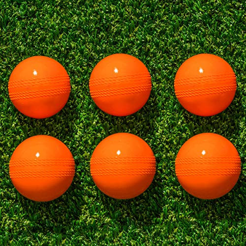 FORTRESS Garden Cricket Balls [6 Pack] - Kids Cricket Balls - Orange or Yellow (Orange)