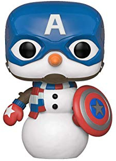 Funko Pop! Bobble Marvel: Holiday - Captain America - Vinyl-Sammelfigur - Geschenkidee - Offizielle Handelswaren - Spielzeug Für Kinder und Erwachsene - Movies Fans - Modellfigur Für Sammler