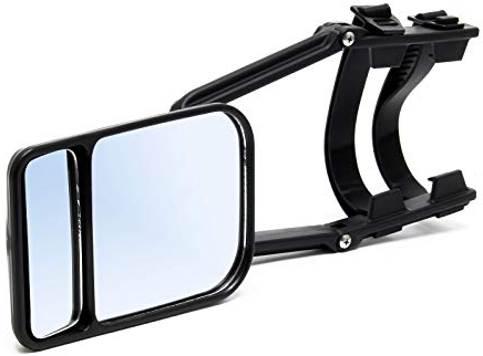 Wiltec Wohnwagenspiegel eckig universal Außenspiegel für Wohnwagen und Caravan mit Gummiriemen, Flach- und Konvexspiegel