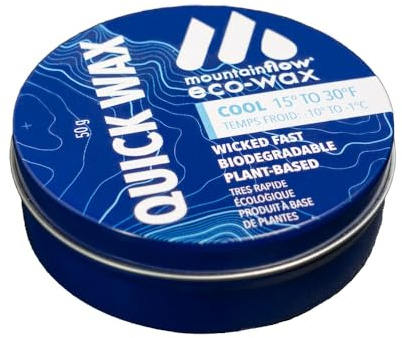 mountainFLOW Plant-Based, Biodegradable, Petroleum Free Ski/Snowboard Hot Rub-On Quick Wax, Cool (15 to 30F | -10 to 1C)