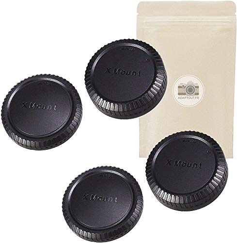 FX BO - 2x Tappo innesto corpo macchina + copriobiettivo posteriore retro per Fuji FX - Compatibile con tutte le fotocamere DSLR di Canon - Adaptout marca francese