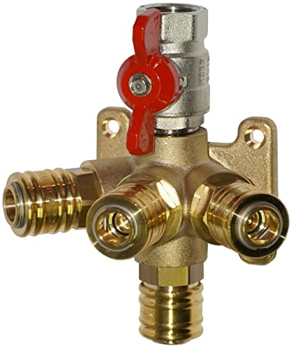 Druckluft Verteiler Druckluftdose Wanddose Luftverteiler 4 Kupplungen Kugelhahn