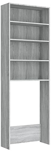 vidaXL Waschmaschinenschrank, Badschrank mit viel Stauraum, Hochschrank für Badezimmer Waschmaschine, Trocknerschrank Schrank Regal, Grau Sonoma