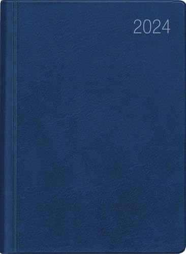 Calendario de bolsillo azul 2024 – Calendario de oficina 10,2 x 14,2 – 1 semana en 2 páginas – Tapa de plástico flexible – Cuaderno – Calendario semanal – 640-1015