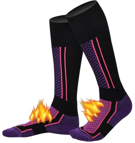 Chaussettes de Ski, Chaussettes Chaudes Femme, Knie Chaussette Chaudes, Chaussette Thermiques D'hiver, pour Ski, Les Sports D'Hiver, Course, Trekking, Cyclisme, Travail, Randonnée, 33-39