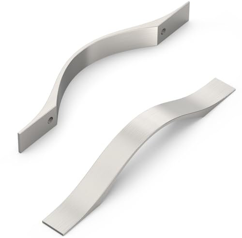 FURNIWARE 10 Stück Schrankgriffe, Möbelgriffe Gebürstetes Satin-Nickel 96mm Lochabstand Küchengriffe Griffe Möbel Schubladengriffe Griffe für Küchenschränke Schränke Schubladengriffe