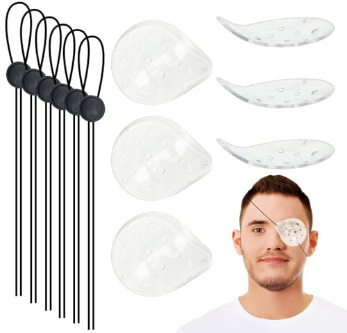 FUIPVGI 6 Pcs Protección Ocular Transparente, Protección Ocular de Plástico con Cordón Ajustable, Protección de Ojos Transpirable para Protección Ocular