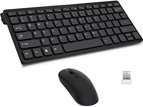 Wireless Keyboard & Mouse Combo Set – Efficient and Sleek Design Tailored for Acer Dell Lenovo HP Desktop PC (Black-A)