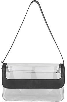 Borsa a tracolla trasparente 2 in 1 borsa a tracolla trasparente borsa gelatina borsa per donna valigetta, Nero , Taglia unica