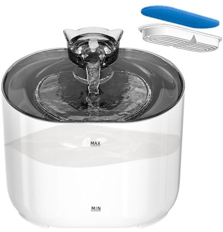 Fuente de agua para gatos, dispensador de hidratación filtrado, cuenco para mascotas, automático de filtración de agua, solución de suministro de hidratación multietapa para viajes cortos y