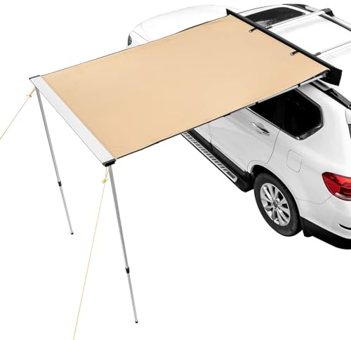 Store Camping Car,Auvents pour Camping-Car Auvent de véhicule rétractable for Voiture, avec Sac de Rangement étanche, adapté aux camions, SUV et fourgonnettes(4.6x6.6ft)