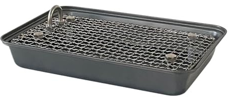 Bunny Litter Box - Stainless Steel Training Pan Cage | Removable Corner Litter Bedding Box | Small Animal Potty Tray | Pet Cage Accessories For, Hamster, Ferret, Guinea Pigs, Hedgehog