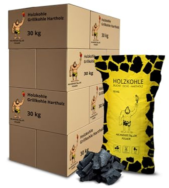 Neandertaler Feuer Holzkohle Grillkohle Buche - Charcoal BBQ 10 x 30 kg Kohle für Grill Smoker Kamin | Grillholzkohle aus Laubholz Buchenholzkohle 300 kg | Restaurant Qualität