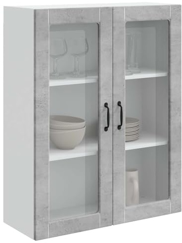 vidaXL Pannello lavastoviglie Kalmar Grigio Cemento 80 x 31 x 100 cm, Scaffale Moderno per Cucina, Tanto Spazio, armadietto Rettangolare, Organizer Utensili per la casa