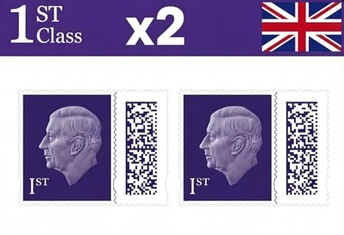 1st Class Stamps (2 Pack) – Genuine Barcoded Self-Adhesive UK Letter Postage – Official Royal Mail 1st Class Stamps (Total 2) | UK BEST SELLERS