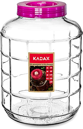 KADAX Gärballon 26L, Glasballon mit Deckel aus Kunststoff, Weinballon, Glasgärballon, universelles Glas, Gurkenglas, Vorratsglas, Aufbewahrungsglas, Gärbehälter, Einkochglas