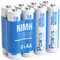 POWXS Lot de 8 piles AA rechargeables - 2800 mAh - Piles AA NIMH - Auto-décharge - Grande capacité - 1,500 cycles - 1,2 V - Faible sans effet mémoire