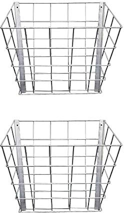 Rugged Ranch SGGBF Wall Mounted Rustproof Galvanized Steel Sheep, Goat, Horse, Rabbit, Guinea Pig, and Cow Livestock Hay Feeder Rack, Silver (2 Pack)