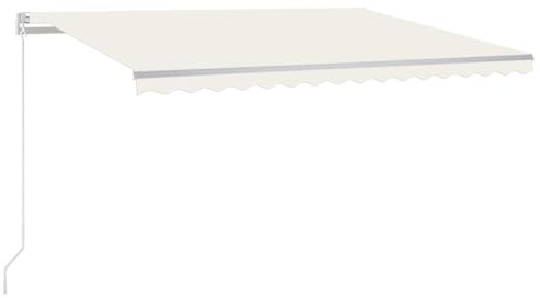 vidaXL Markis manuellt infällbar 450x300 cm gräddvit