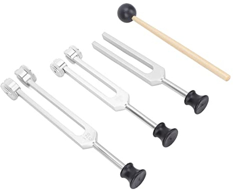 128Hz/256Hz/512Hz Tuning Fork Aluminum Alloy Tuning Fork Offer Precise Frequency, Hammer Sound Healing Tool Set for Meditation and (#1)