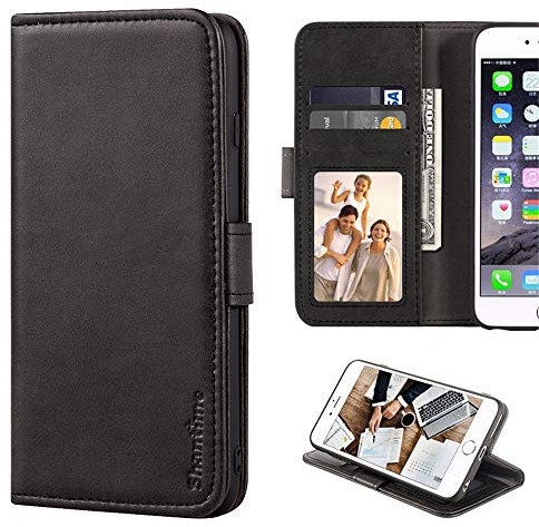 Coque en Cuir PU Effet Daim Compatible avec Crosscall Core-X4 Neo, Étui à Rabat Magnétique avec Emplacements Cartes et Protection Complète (Noir)