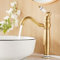 Maynosi Hoch Wasserhahn Bad, Hohe Waschtischarmatur mit Keramikhebel, Einhebelmischer Badarmatur, Kann um 360 ° Gedreht Werden, Nostalgie Badezimmer Armatur, Landhausstil, (Antikes Messing)