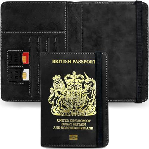 REPEAK RFID Passport & Card Wallet – British Passport Cover with RFID Protection & Multiple Card Slots (Black)