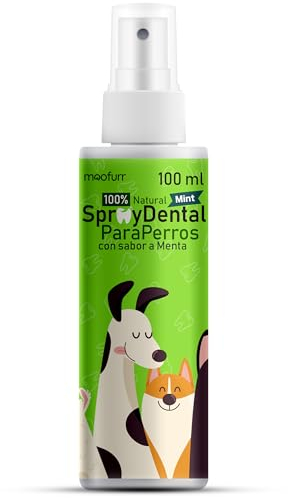 Moofurr Dentalspray für Hunde – Natürliches Zahnpflege-Spray mit Minze gegen Zahnbelag & Mundgeruch, Zahnstein-Vorbeugung (100ml)