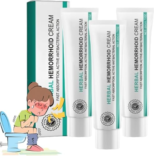 Medalisk Chinesische Kräuter-Hämorrhoidencreme, Hämorrhoiden-Salbe für Frauen und Männer, 20 g (3 Stück)