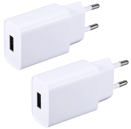 2er-Pack USB Netzteil 5V 2A USB Ladegerät Stecker Netzstecker Steckdosenadapter Ladestecker für Handy,Monitor,Kopfhörer,Tischleuchte,E-Book Reader,Tablet Kinder