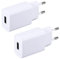 Confezione da 2 alimentatore USB 5 V 2 A USB caricabatterie spina di alimentazione per cellulare, monitor, cuffie, lampada da tavolo, lettore e-book, tablet per bambini