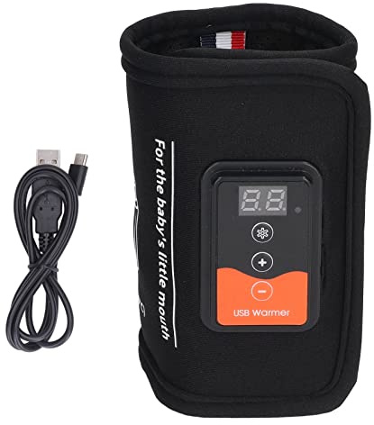 Cocoarm Calentador de Biberones Portátil, USB, con Termostato Ajustable, Calentamiento Rápido, Bolsa de Viaje para Calentar Biberones
