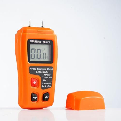 LQQDREX Humidimètre numérique pour bois, testeur d'humidité avec broche remplaçable, comme le bois dur et le bois tendre, écran LCD rétroéclairé