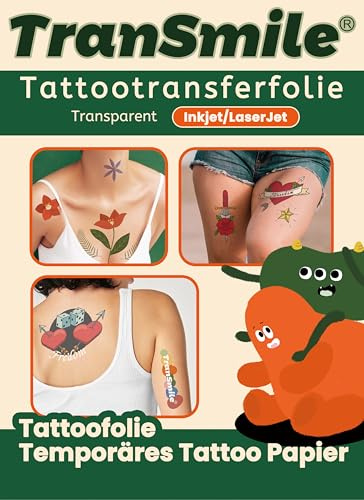5 set di pellicole per tatuaggi A4 laser e a getto d'inchiostro da stampare, carta per trasferimento tatuaggi, per stampanti laser e a getto d'inchiostro, carta per tatuaggi e candele fai da te