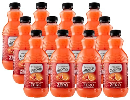 12X Succoso Zero ARANCIA ROSSA gusto di Arancia e Arancia Rossa, Succo di Frutta Senza Zuccheri Aggiunti 900ml (2025)
