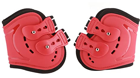 RASTKY Streichkappen Pferde Streichkappen Leichte, Atmungsaktive, Verschleißfeste Hinterbeinstiefel Zubehör Rote Hinterbeinstiefel (M)