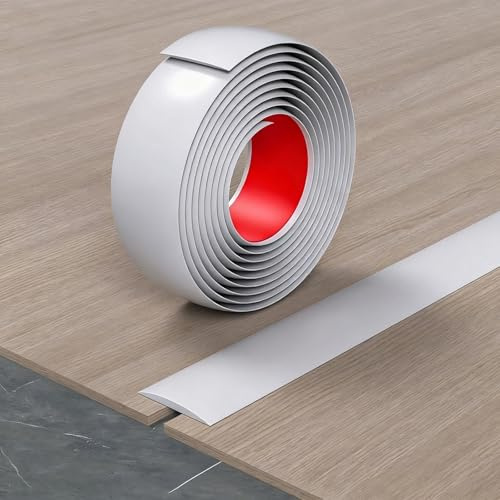 100cm Tira De Transición Autoadhesiva Para Suelo, Para Unir Juntas, Alfombras, Umbrales, Baldosas, Vinilo Laminado Divisor Plana Tiras De Puerta(Blanca,W 4cm)