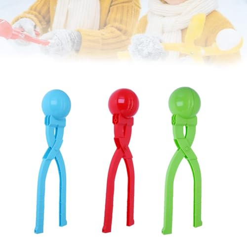 Snowball Maker, 3 Pieces Snow Ball Clips, Snow Ball Maker Mold, Large SnowBalls Makers Tool For Kids, Portable Snowball Scoop, Preventing Frostbite On Hands, for Winter Outdoor Activities