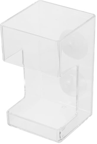 ROMISBABA Aquarium Fish Feeder Tube with Suction Cup Square Sinking Fish Food Dispenser Shrimp Feeder Accessory for No-Scatter Automatic Feeding